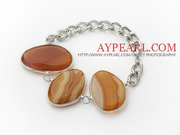Fashion Style Amber Color Metal Wrapped Agate Bracelet is Sold at $4.8
