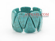 Style Triangle Shape Green Turquoise Stretch Bangle Bracelet Is $2.35