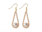 Round White Freshwater Pearl Earrings Is US$ 1.49