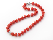 Orange Red Color Seashell Beaded Necklace Is US$ 7.19