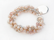 Natural Pink Freshwater Pearl and Pink Crystal Bracelet Is US$ 6.94  