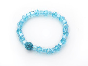 Lake Blue Crystal Stretch Bangle Bracelet is US$1.58