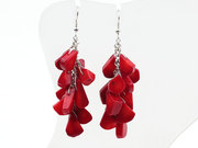 Cluster Style Drop Shape Red Coral Earrings is US$ 2.38
