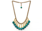 Turquoise Tassel Necklace is US$7.19