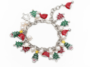Christmas Design Pearl Charm Bracelet is US$6.37