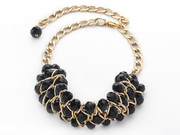 Black Crystal Statement Necklace Is US$4.49