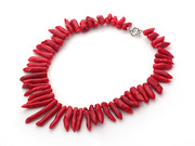 Single Hot Pepper Shape Red Coral Necklace is US$7.81