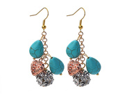 Turquoise and Heart Metal Accessories Earrings are US$2.49