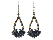 Black Crystal and Golden Color Metal Beads Earrings are US$2.93