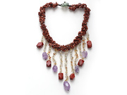 Goldstone Chips and Citrine Amethyst Necklace is US$17.93
