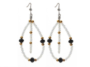 Black and Milk Color and Golden Color Crystal Earrings are US$1.89