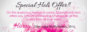 Special Holi Offer – Flat 10% off on Shipping of all GujaratFood.com P