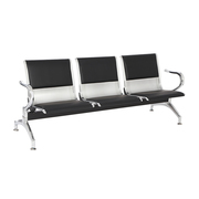 Buy PU Cushion Metal 3 Seater Waiting Chair Online