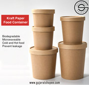 Buy Disposable Kraft Paper Food Containers with Lid