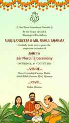 kathukuthu ear piercing ceremony invitation tamil